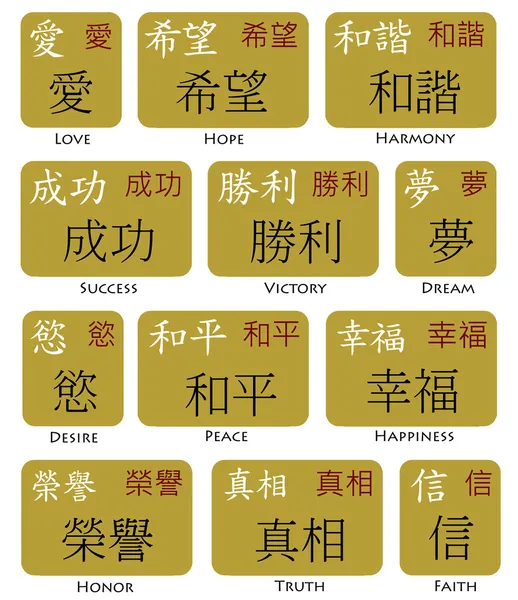 Japonca kanji Çince semboller — Stok Vektör