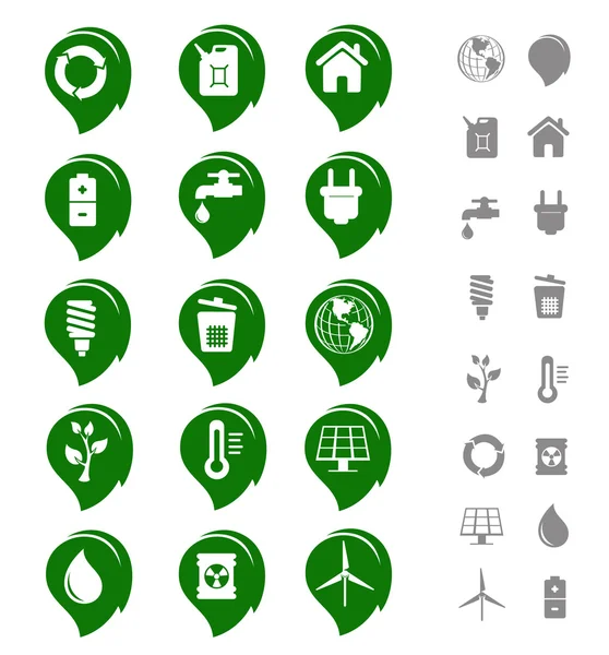 Conjunto de iconos de ecología y medio ambiente — Vector de stock