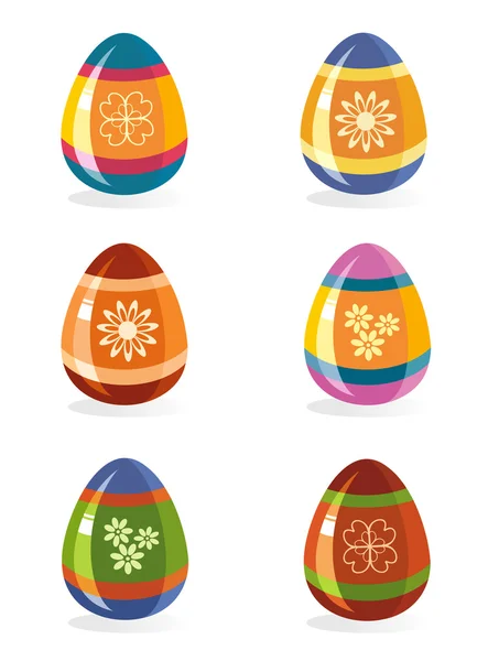 Huevos de Pascua icono conjunto — Vector de stock
