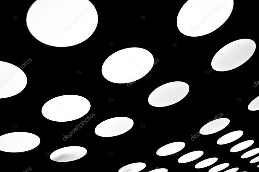 Black background with white circles