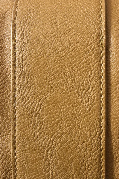 Brown leather with seams — Stock Photo, Image