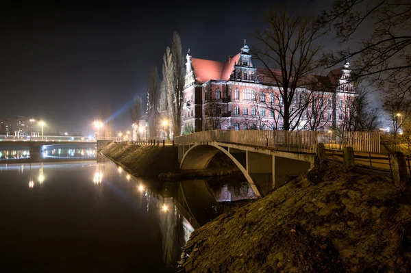 National Museum in the night, Wroclaw — Stock Photo, Image