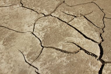 Global warming concept of cracked ground. Cracked and Arid Mud Ground Dry without water clipart