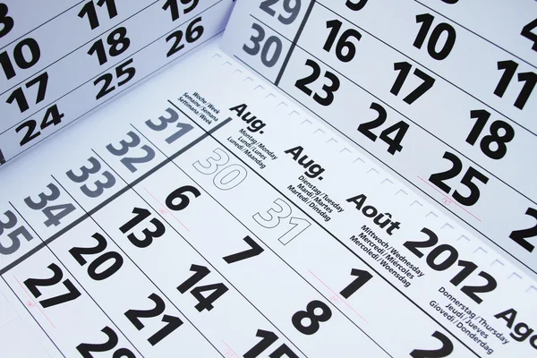 Pera a kalendář — Stock fotografie
