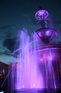 Fountain at night clipart