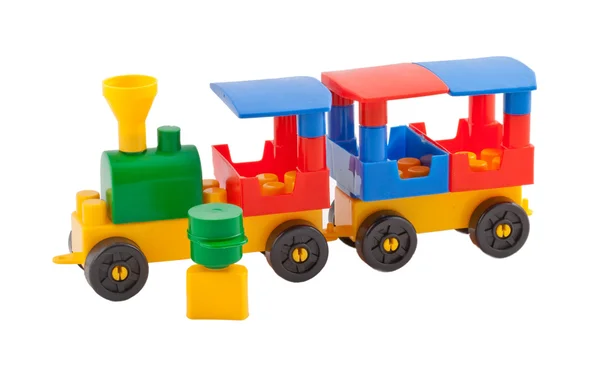 Brinquedo trem no fundo branco — Fotografia de Stock