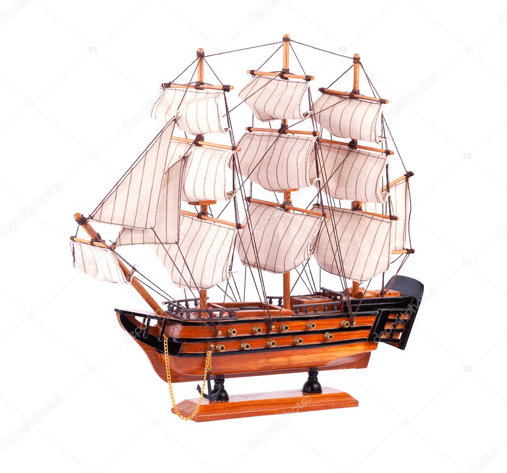 Toy wooden ship
