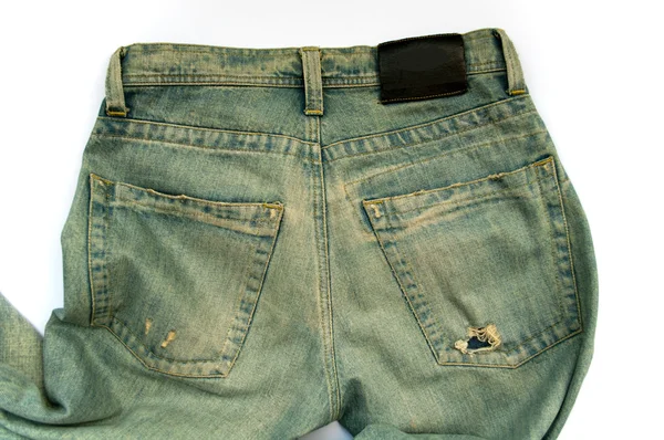 Denim jeans isolated on white — Stock Photo, Image