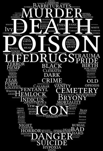 Skull tagcloud - death concept — Stock Photo, Image
