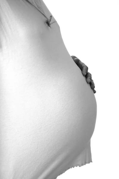 Ciężarna kobieta trzymająca brzuch — Zdjęcie stockowe