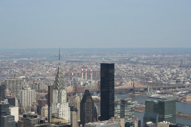 Aerial view over Manhattan clipart