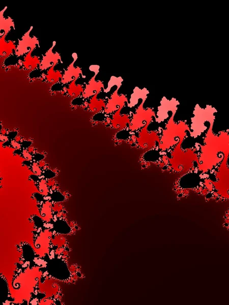 Красная и черная фрактальная абстракция — стоковое фото