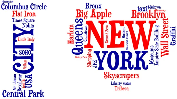 Me encanta Nueva York - etiqueta nube —  Fotos de Stock