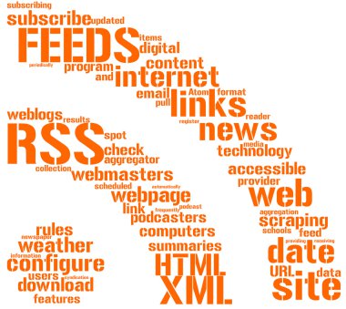 Rss feed sign tag cloud clipart
