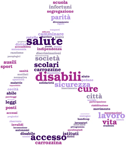 Handicap tagcloud signe — Photo