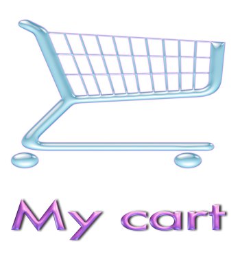 Shopping cart icon 3d clipart