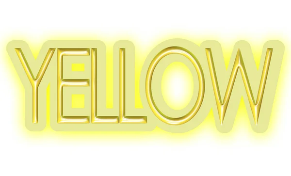 Ecrit indiquant la couleur jaune — Photo