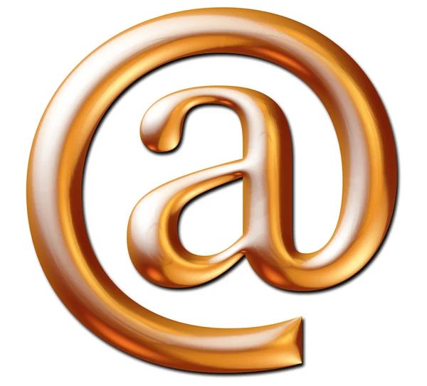 3D symbol złoty e-mail — Zdjęcie stockowe