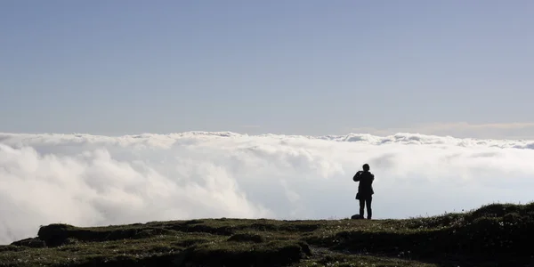 stock image Girl looking at clouds