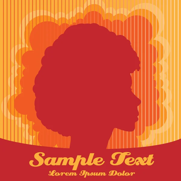 Vector Illustration of Afro Beauty with Retro Background — Stock Vector