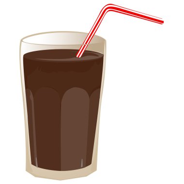 Glass of chocolate beaten clipart