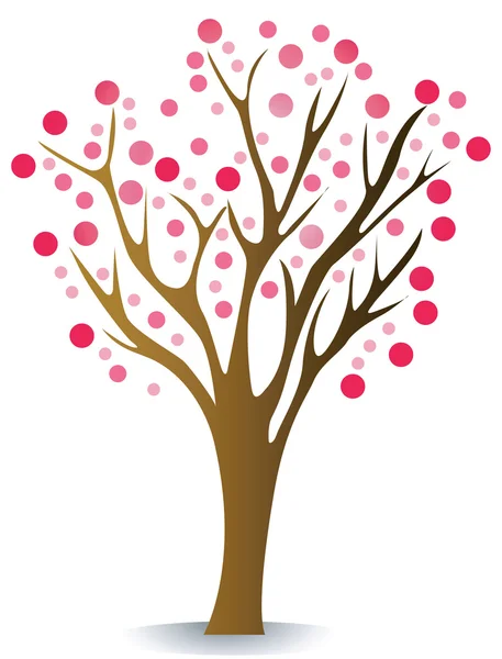 Pohon merah muda - Stok Vektor
