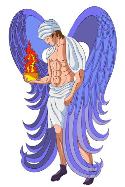 Angel with fire censer clipart