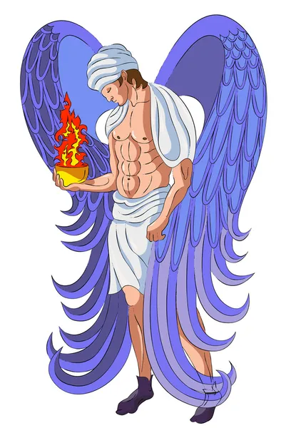 Άγγελος με φωτιά θυμιατήρι — Διανυσματικό Αρχείο