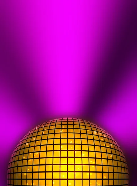 Techno disco złoty magiczna piłka plakat tło — Zdjęcie stockowe