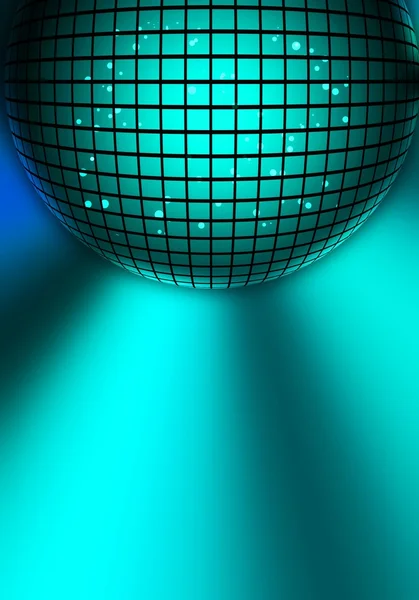 青色の背景に抽象的なテクノ ディスコ マジック ボール ポスター — ストック写真