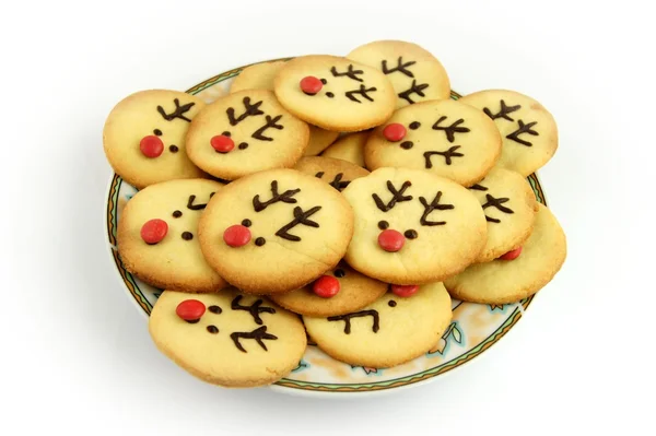 Vánoční sobí soubory cookie na desce — Stock fotografie