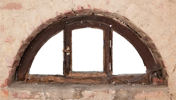 Altes halbkreisförmiges Fenster — Stockfoto