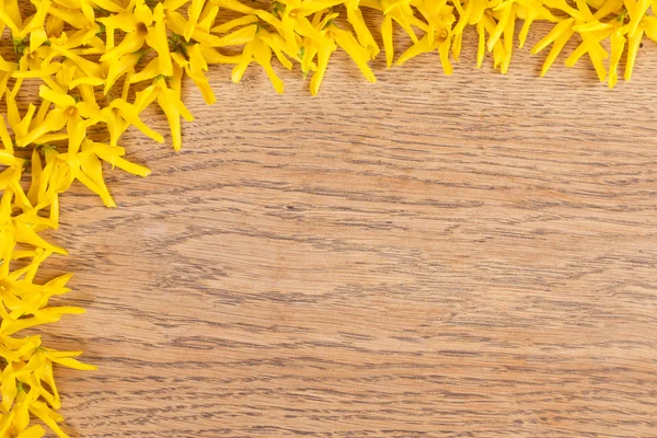 Wooden background with flowers — Stock Photo, Image