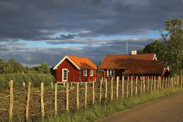 stock image Red wooden houses