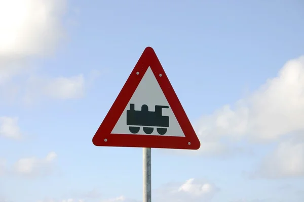 Znamení železniční přejezd — Stock fotografie