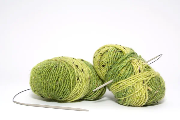 Wool with knitting needle — Stock Photo, Image