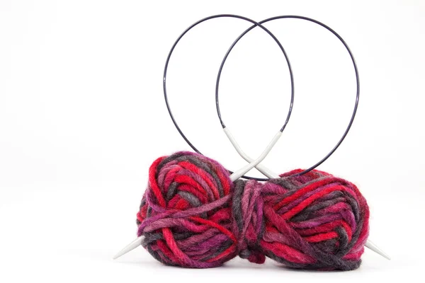 Ball of wool with a knitting needle — Stock Photo, Image