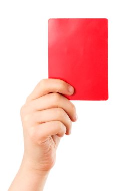 Red card in hand clipart