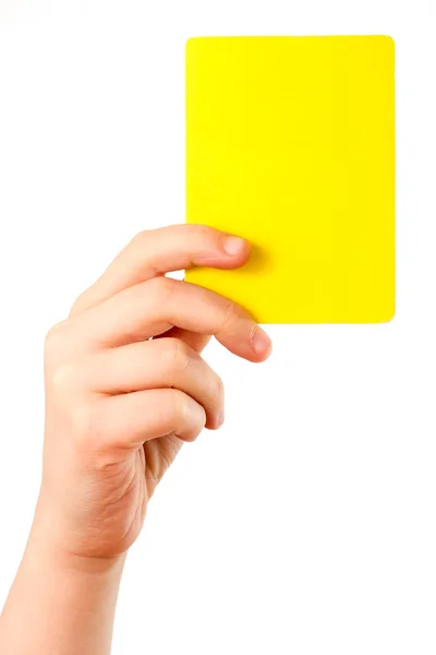 stock image Yellow card in hand