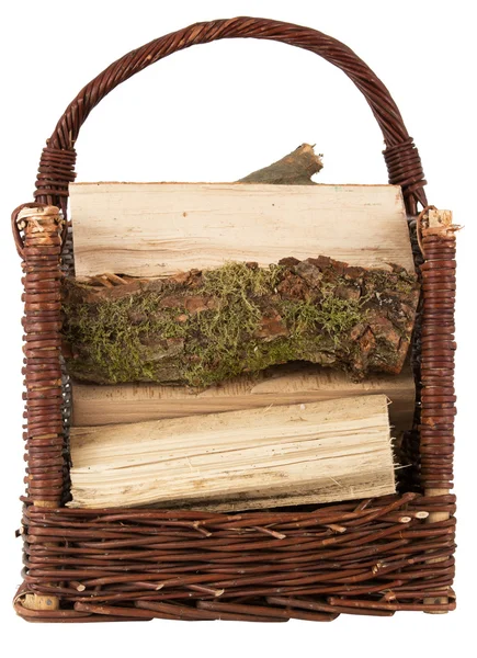 Sepet ve yakacak odun — Stok fotoğraf