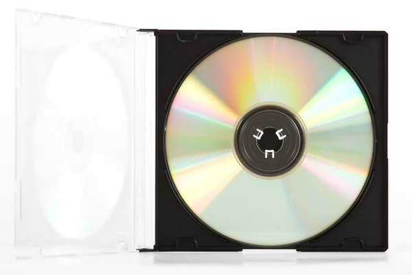 Caixa aberta com disco compacto — Fotografia de Stock