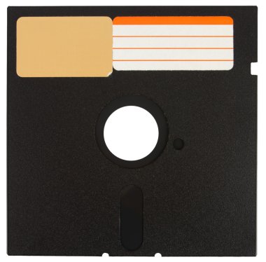 Front o a black floppy disk clipart