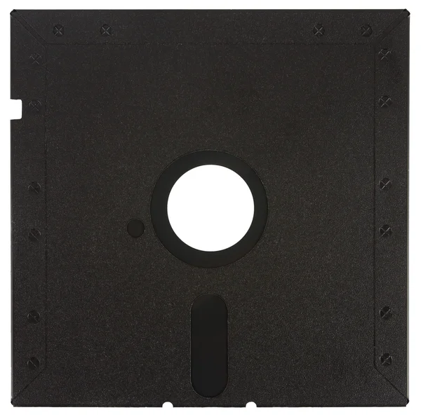 Achterzijde van een zwarte floppy disk — Stockfoto