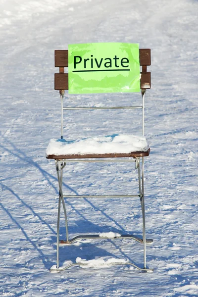 Chair in the snow — Stock Photo, Image