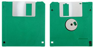 Green floppy disk clipart