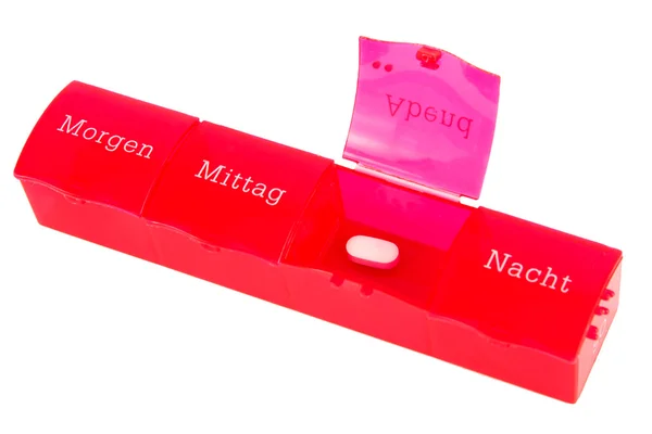 Organizzatore pillola con pillola — Foto Stock