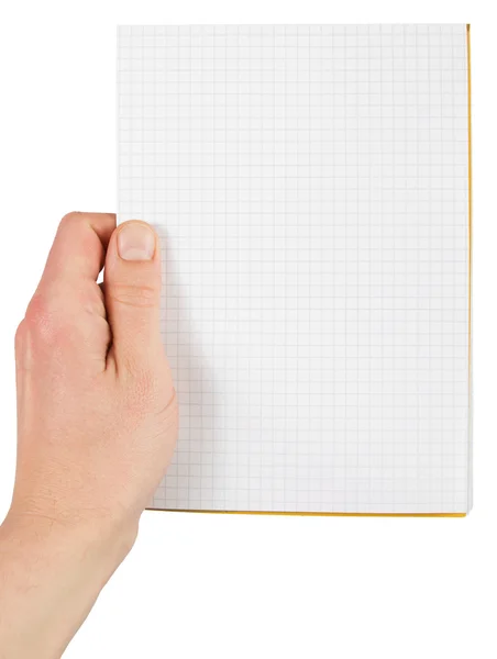 Mão com notebook — Fotografia de Stock