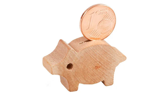 Glücksschwein mit Cent — Stockfoto