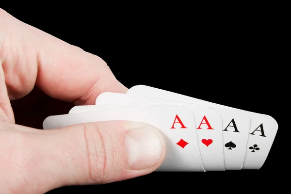 Jogando cartas ases — Fotografia de Stock