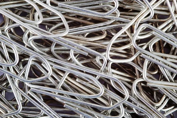 Silver paperclips — Stockfoto